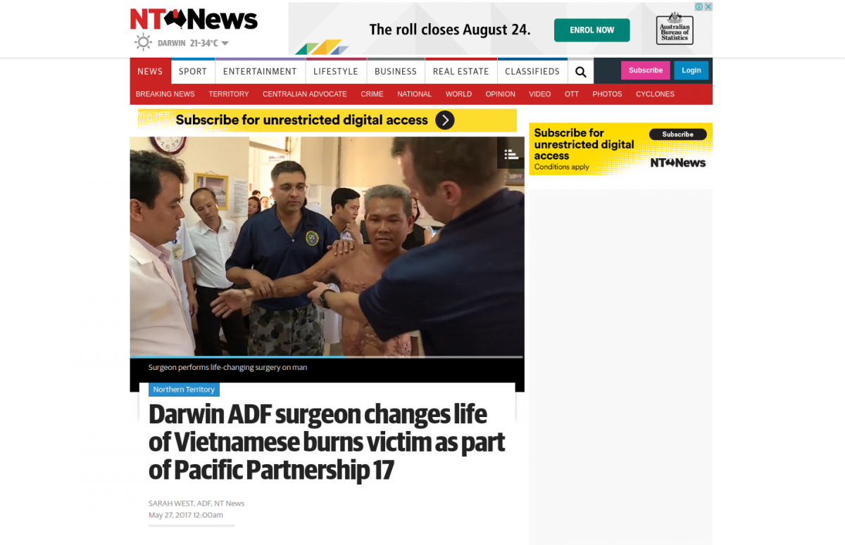 Darwin ADF Surgeon Changes Life